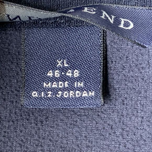 Lands End Micro Fleece 1/4 Zip Top Men XL Mock Neck Navy Blue Elastic Cuffs - Picture 5 of 11